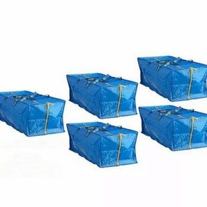 5x IKEA Large Zipper Bags Tote Storage